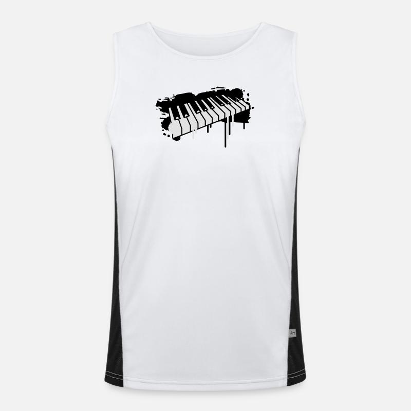 Klaviertasten Graffiti Funktionelles Kontrast-Tank Top für Männer 