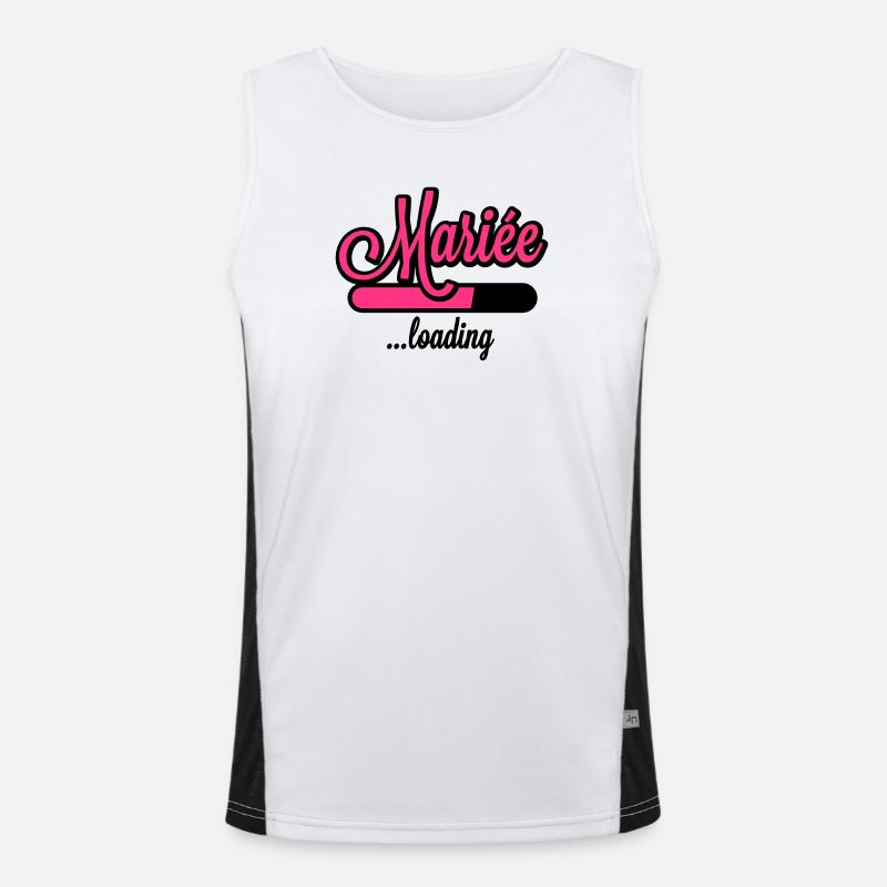 Mariée loading - Men's Functional Contrast Tank Top  - white/black