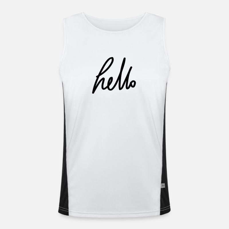 hello - Handschrift Funktionelles Kontrast-Tank Top für Männer 