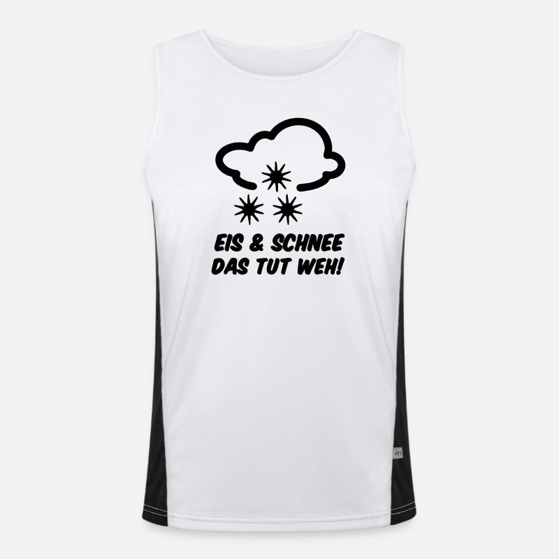 Winter Eis Schnee Spruch lustig Geschenk Funktionelles Kontrast-Tank Top für Männer 