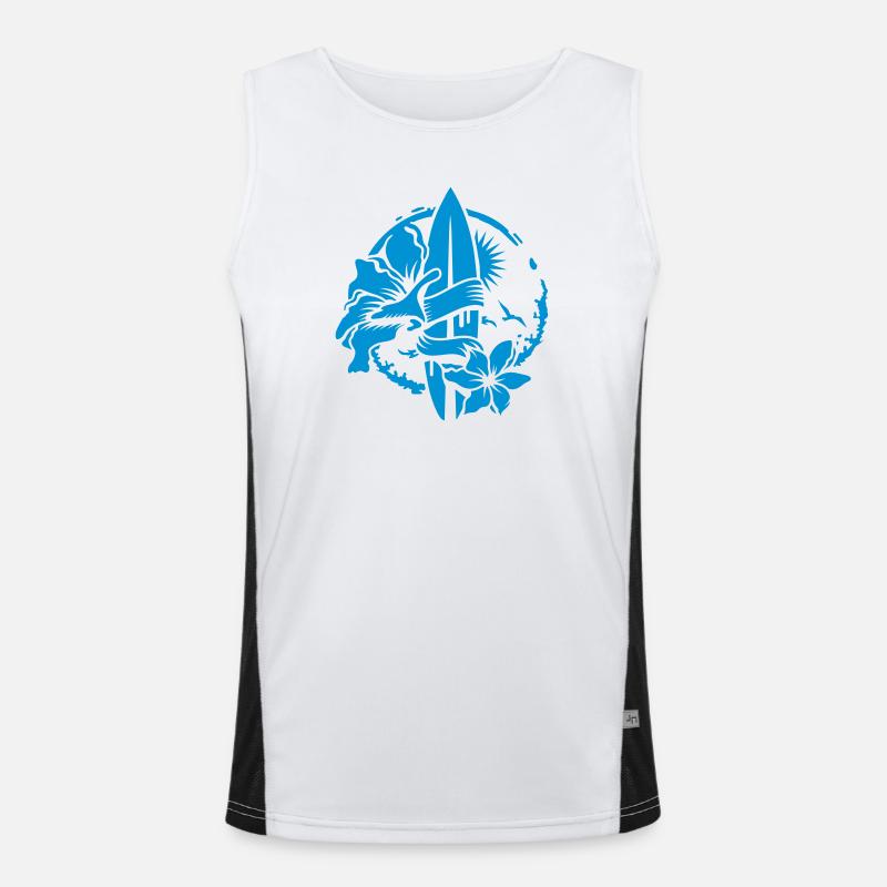 A surfboard with blossoms Men's Functional Contrast Tank Top 