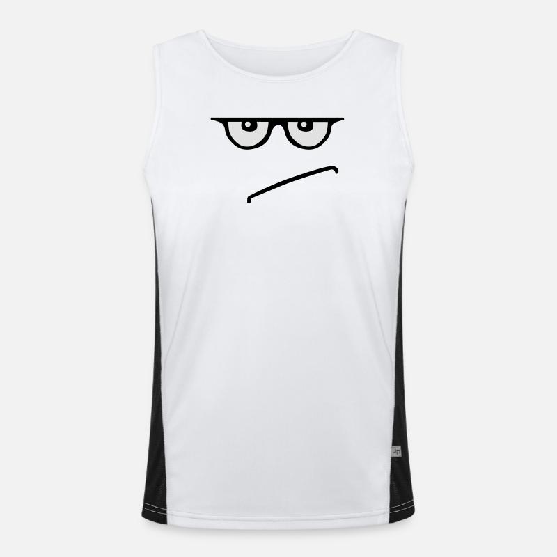 grumpy - Men's Functional Contrast Tank Top  - white/black