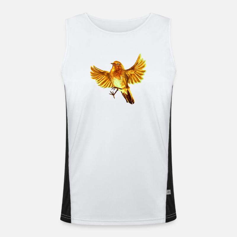 gelber Vogel Funktionelles Kontrast-Tank Top für Männer 