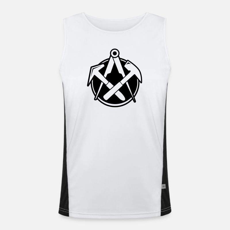 Dachdecker Logo, Zunftlogo Funktionelles Kontrast-Tank Top für Männer 