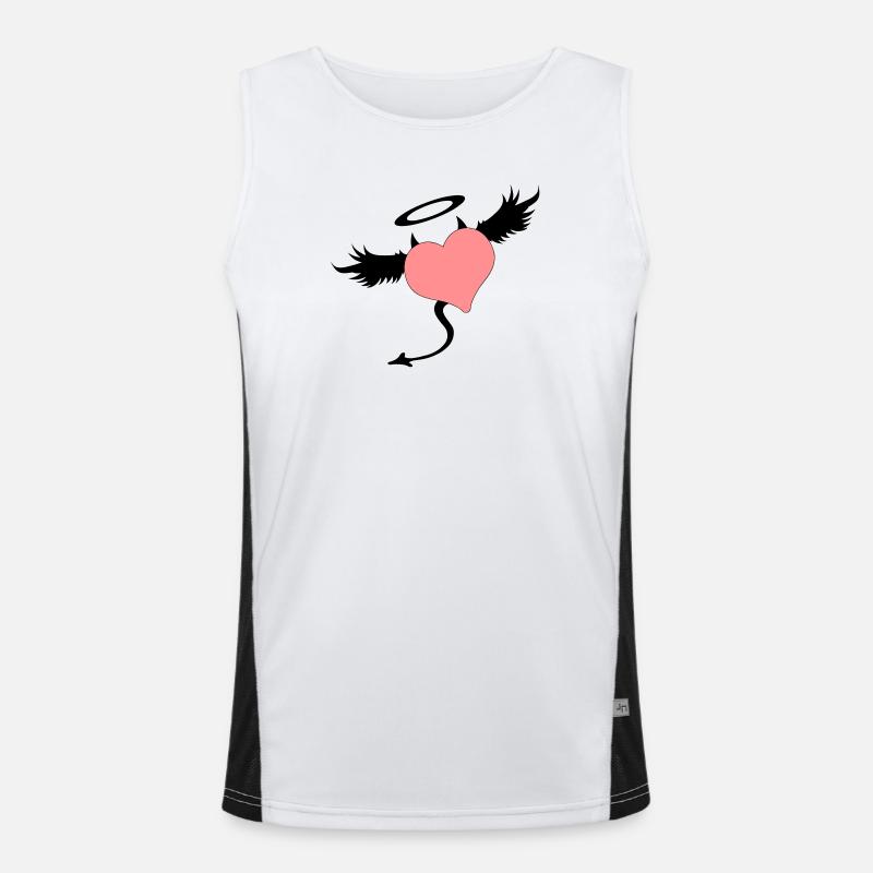 angel devil symbol - Men's Functional Contrast Tank Top - white/black