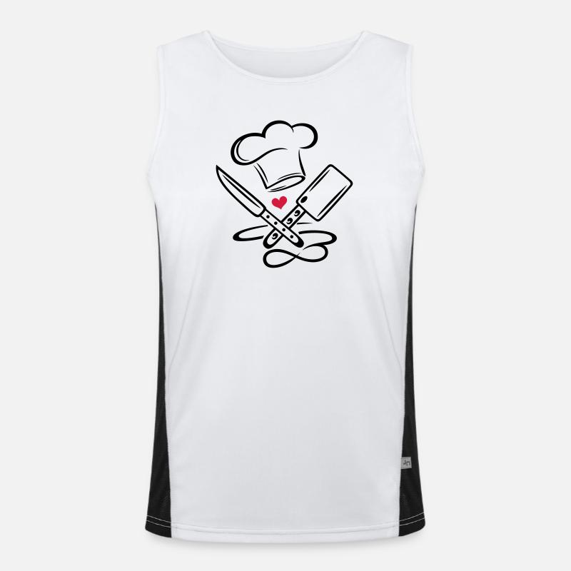 Kochen Kochmütze Chefkoch Messer Infinity Symbol Funktionelles Kontrast-Tank Top für Männer 