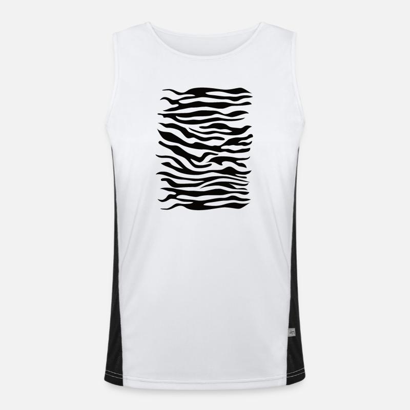 Zebra pattern black - Men's Functional Contrast Tank Top  - white/black