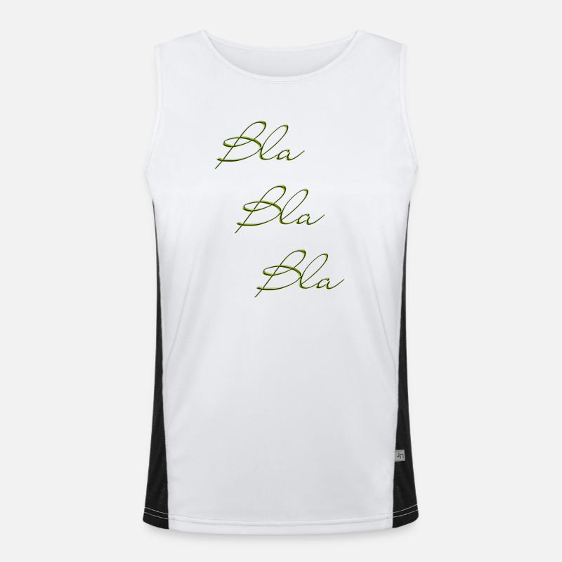 Bla Bla Triple Green Script - Men's Functional Contrast Tank Top  - white/black