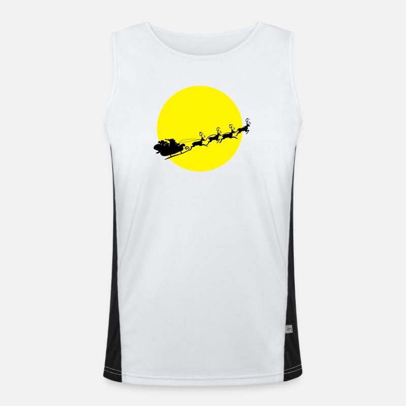 frohes_fest_weihnachtsmann Funktionelles Kontrast-Tank Top für Männer 