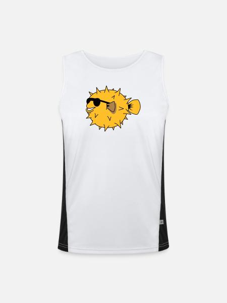 YEAH COOL - Men's Functional Contrast Tank Top  - white/black
