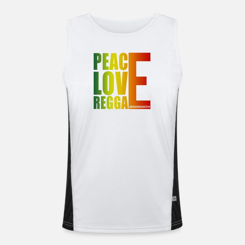 Peace Love Reggae Gradient Funktionelles Kontrast-Tank Top für Männer 