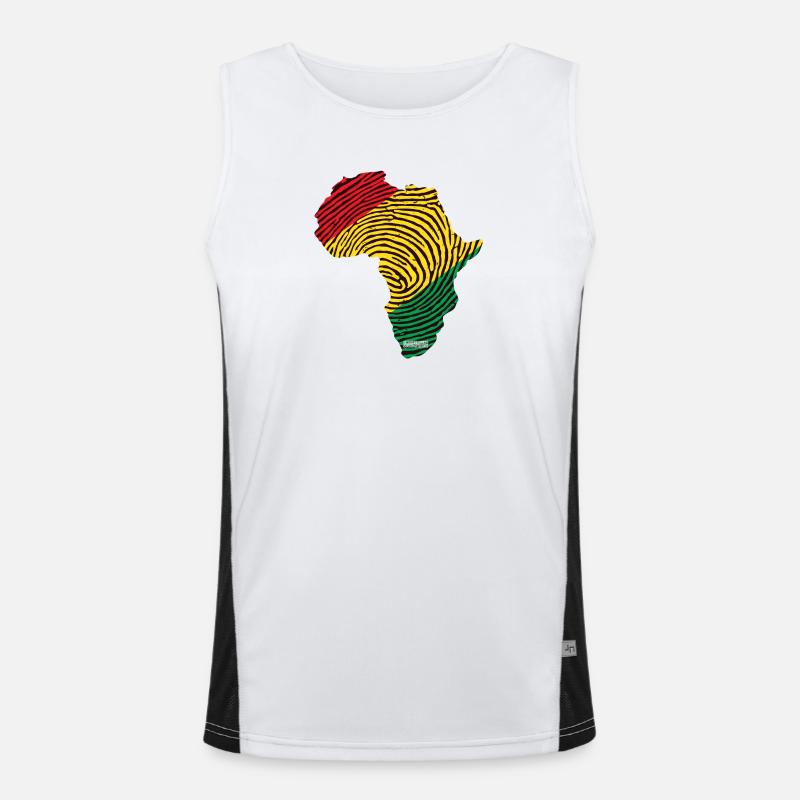 Africa Fingerprint Pattern Palette Men's Functional Contrast Tank Top 