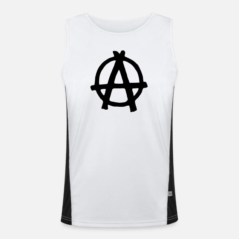 Anarchy - Men's Functional Contrast Tank Top  - white/black