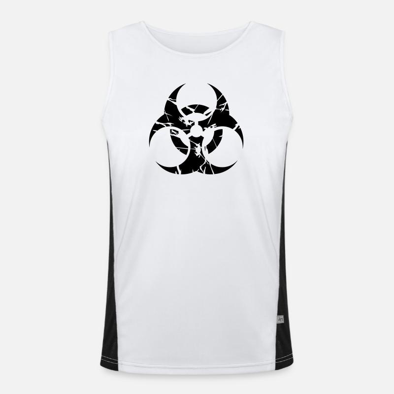 nuclear - Men's Functional Contrast Tank Top  - white/black