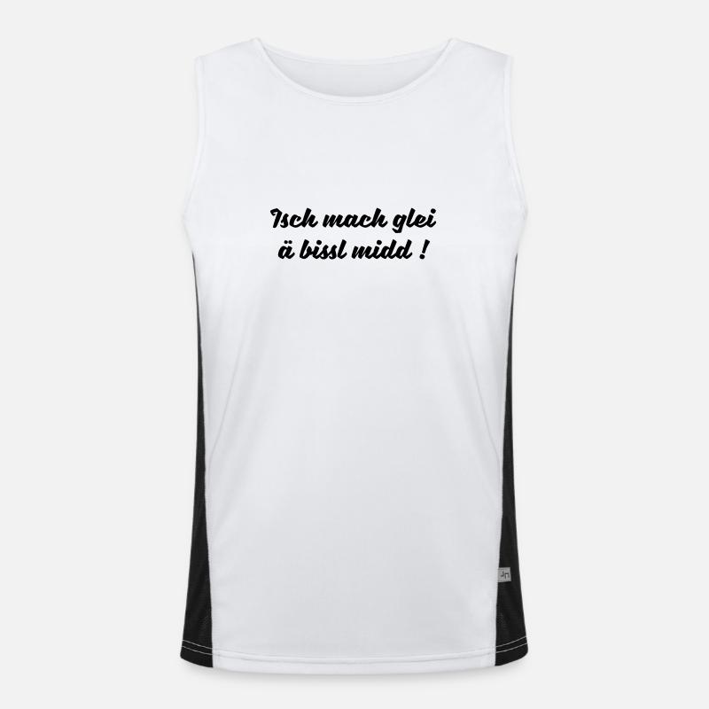 Mitmachen Sächsisch Spruch Ossi DDR Osten Geschenk Funktionelles Kontrast-Tank Top für Männer 