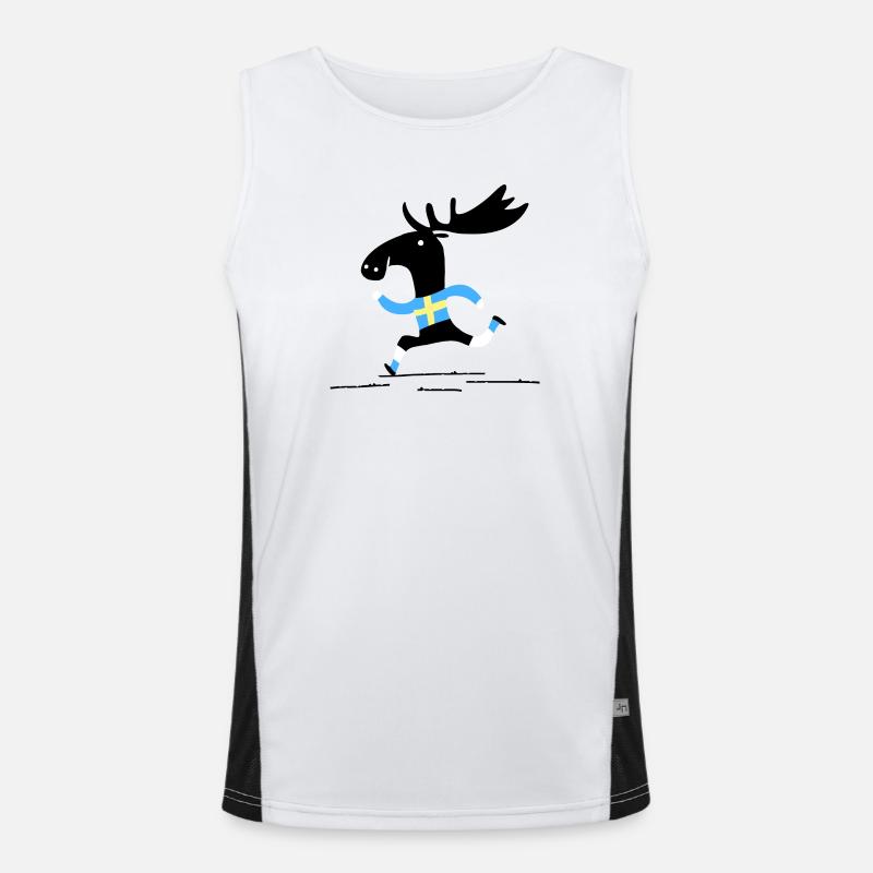 Schweden Elch Funktionelles Kontrast-Tank Top für Männer 