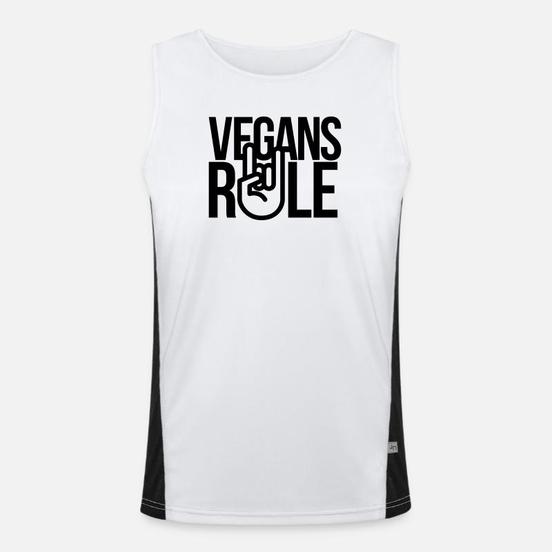 vegans rule Funktionelles Kontrast-Tank Top für Männer 
