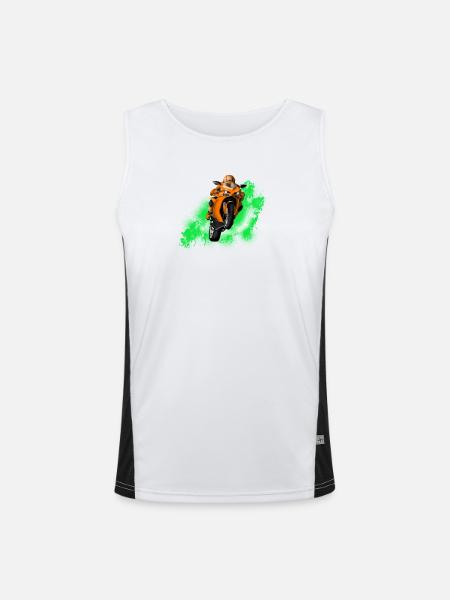 motorcycle - Men's Functional Contrast Tank Top  - white/black