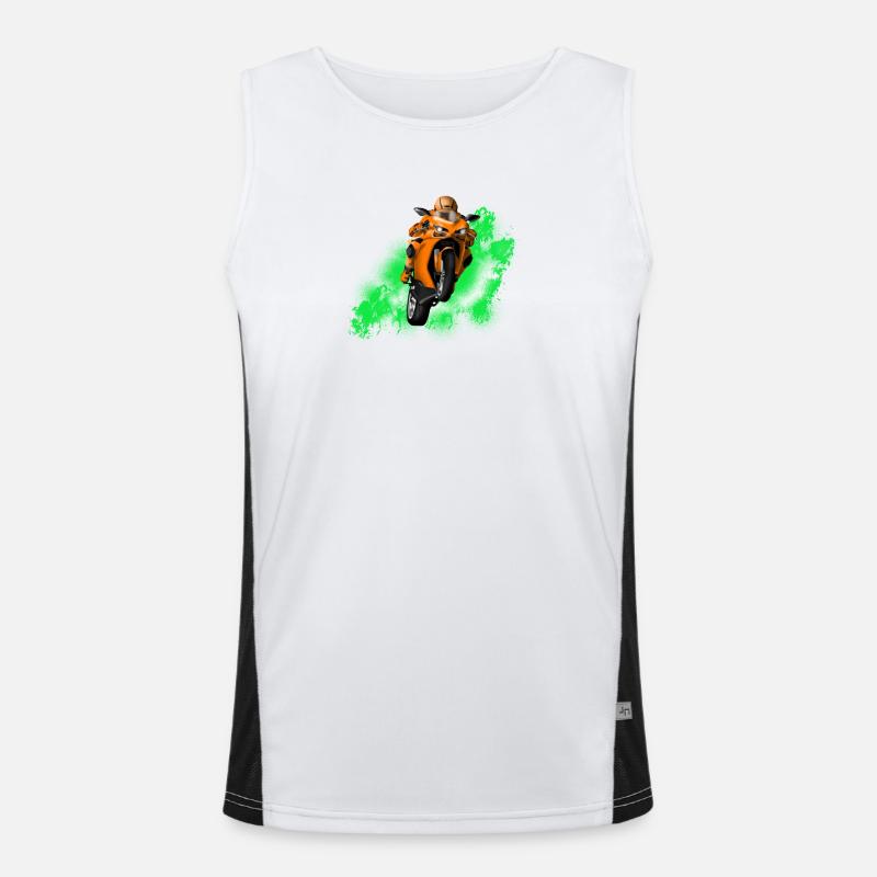 motorcycle - Men's Functional Contrast Tank Top  - white/black