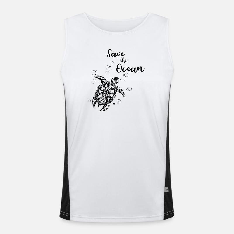 Save the Ocean - Turtle Men's Functional Contrast Tank Top 