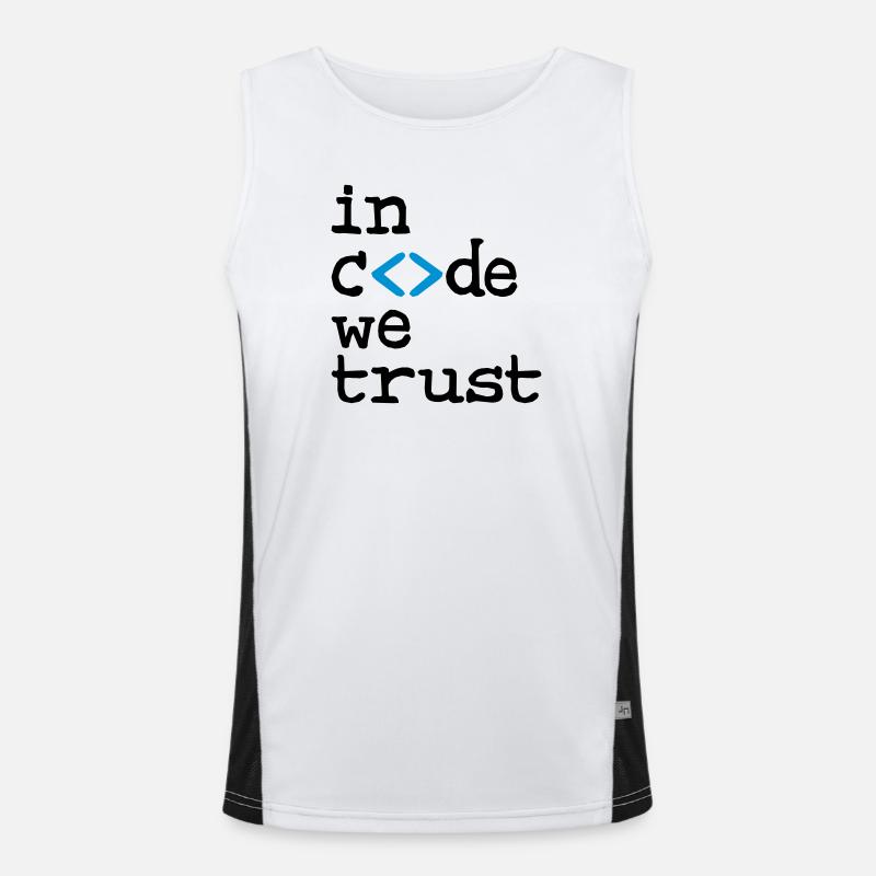 in code we trust ! Funktionelles Kontrast-Tank Top für Männer 