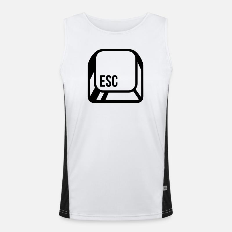 Computer button - Men's Functional Contrast Tank Top  - white/black