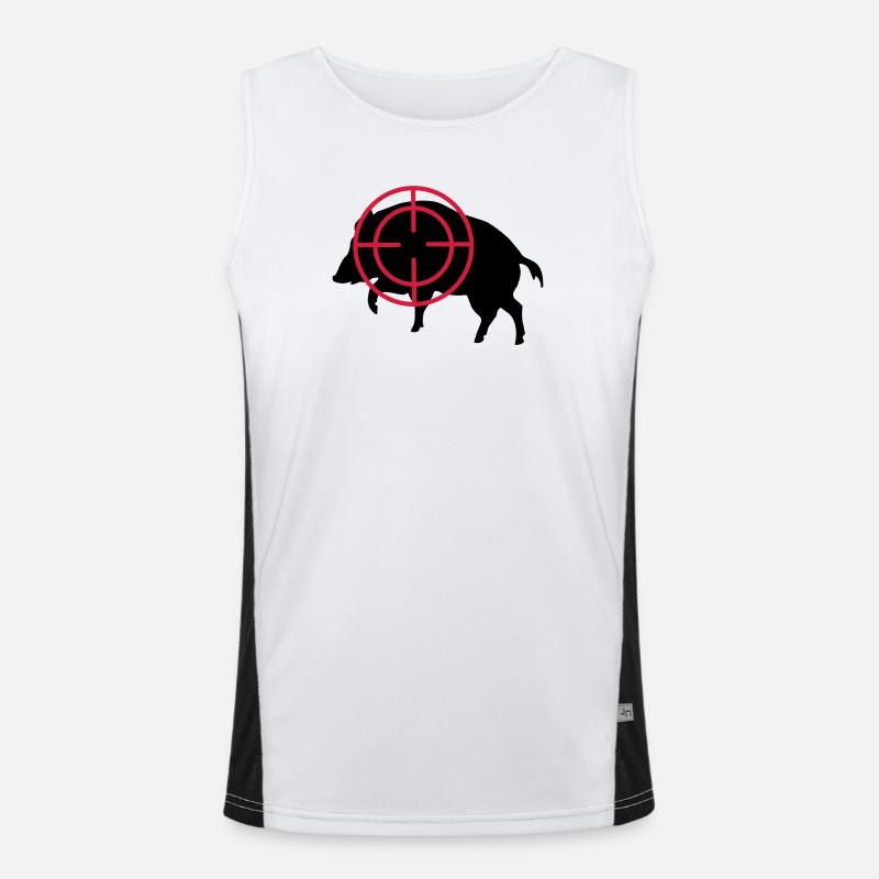 boar - Men's Functional Contrast Tank Top  - white/black