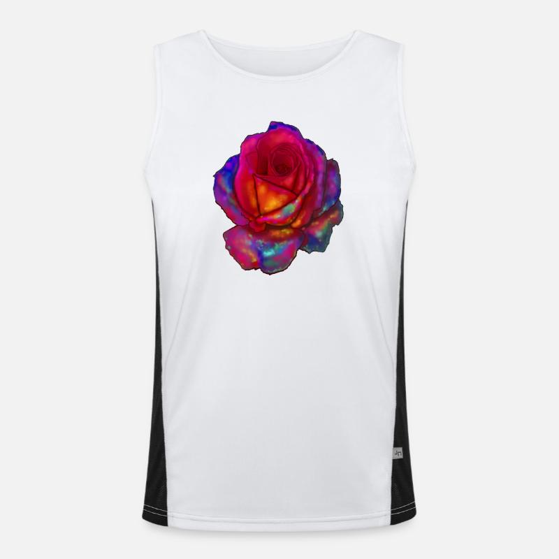 Rosa Funktionelles Kontrast-Tank Top für Männer 
