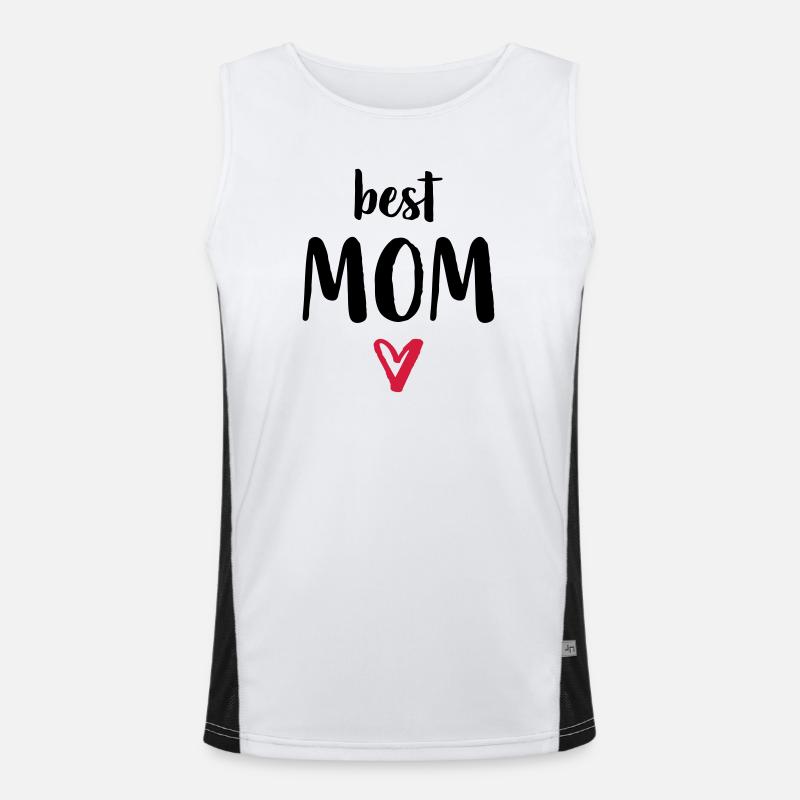 best Mom I Herz Geschenk Mama Mutter Mutti Mami Funktionelles Kontrast-Tank Top für Männer 