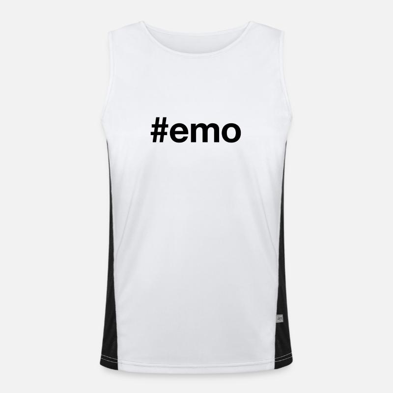 EMO Hashtag emotional Men's Functional Contrast Tank Top 