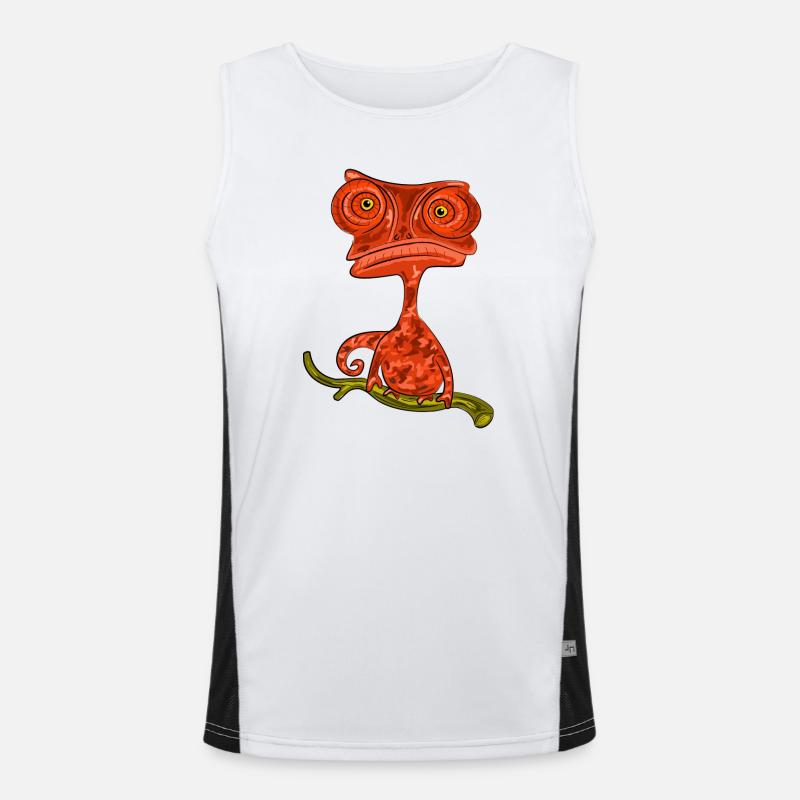 Chamaeleon Exotisch Geschenkidee Funktionelles Kontrast-Tank Top für Männer 