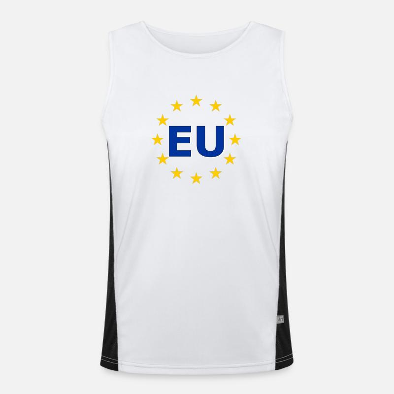 EU Symbol im Sternenring Funktionelles Kontrast-Tank Top für Männer 