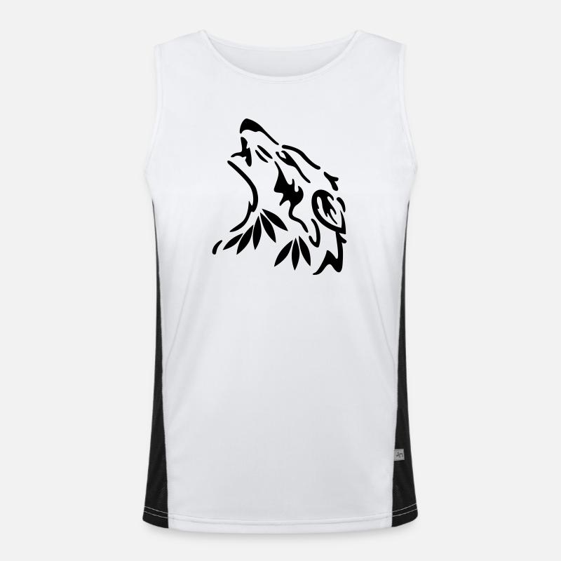 wolf Funktionelles Kontrast-Tank Top für Männer 