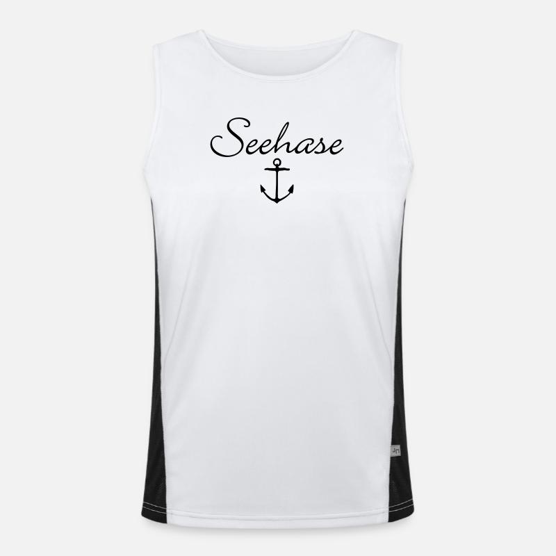 Seehase Anker Bodensee Design Funktionelles Kontrast-Tank Top für Männer 