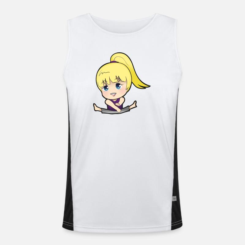 Chibi Anime Manga Splitkick Funktionelles Kontrast-Tank Top für Männer 