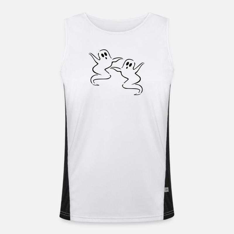 ghost - Men's Functional Contrast Tank Top  - white/black