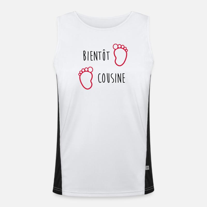 Bientôt Cousine / Cousin / Bébé / Naissance / Baby Men's Functional Contrast Tank Top 