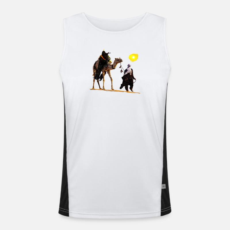 Beduine mit Kamel Funktionelles Kontrast-Tank Top für Männer 