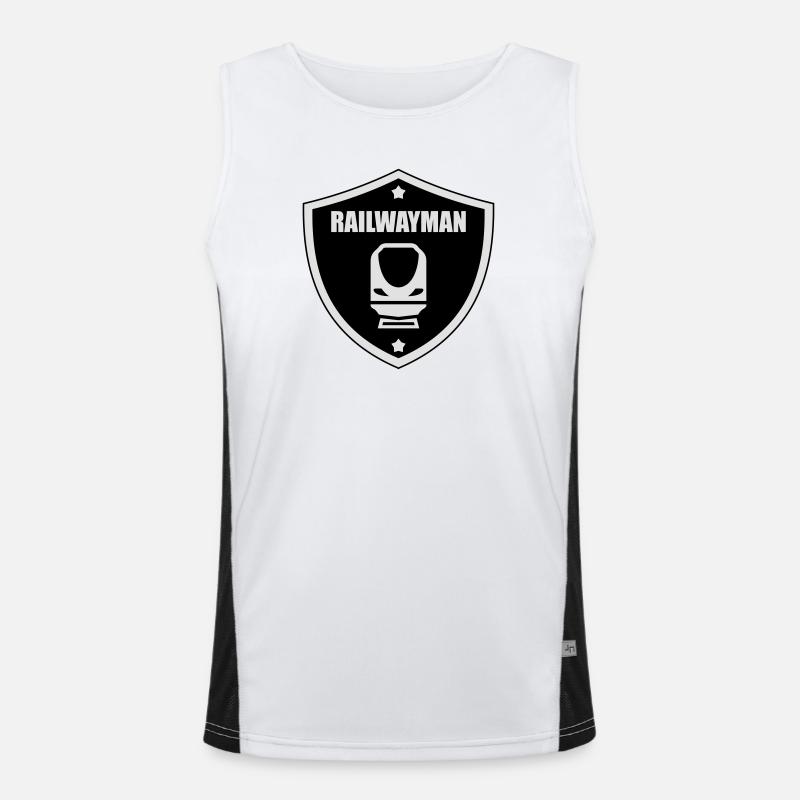 Eisenbahner / Eisenbahnen / Eisenbahn / Bahn Funktionelles Kontrast-Tank Top für Männer 