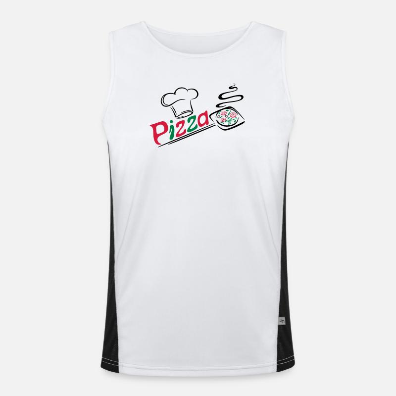 Pizza Bäcker mit Kochmütze, chef hat Funktionelles Kontrast-Tank Top für Männer 
