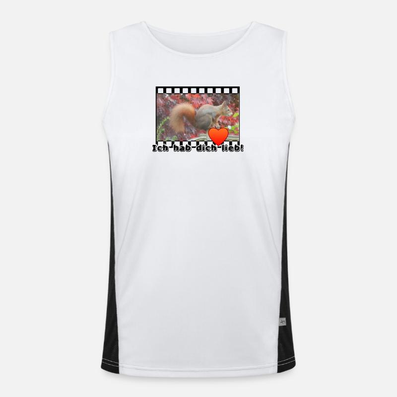 Liebe Paar Eichhoernchen Tier Spruch Funktionelles Kontrast-Tank Top für Männer 