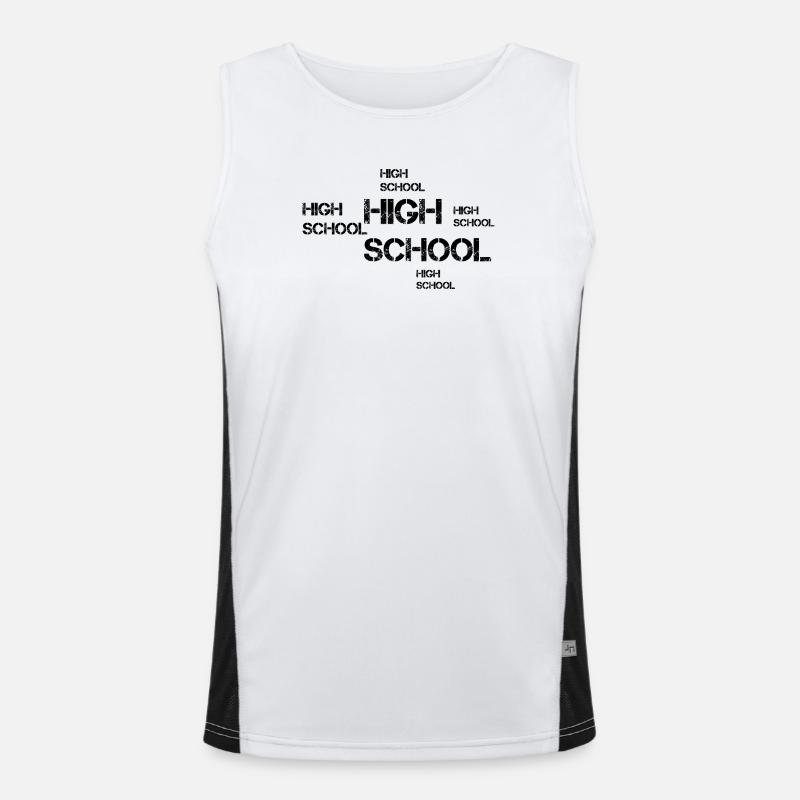 Design d’école secondaire Débardeur respirant contrasté Homme 