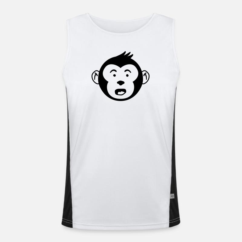 Cute Monkey Head – Funny Monkey Design Men's Functional Contrast Tank Top 