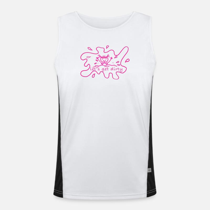 Mud run - Men's Functional Contrast Tank Top  - white/black