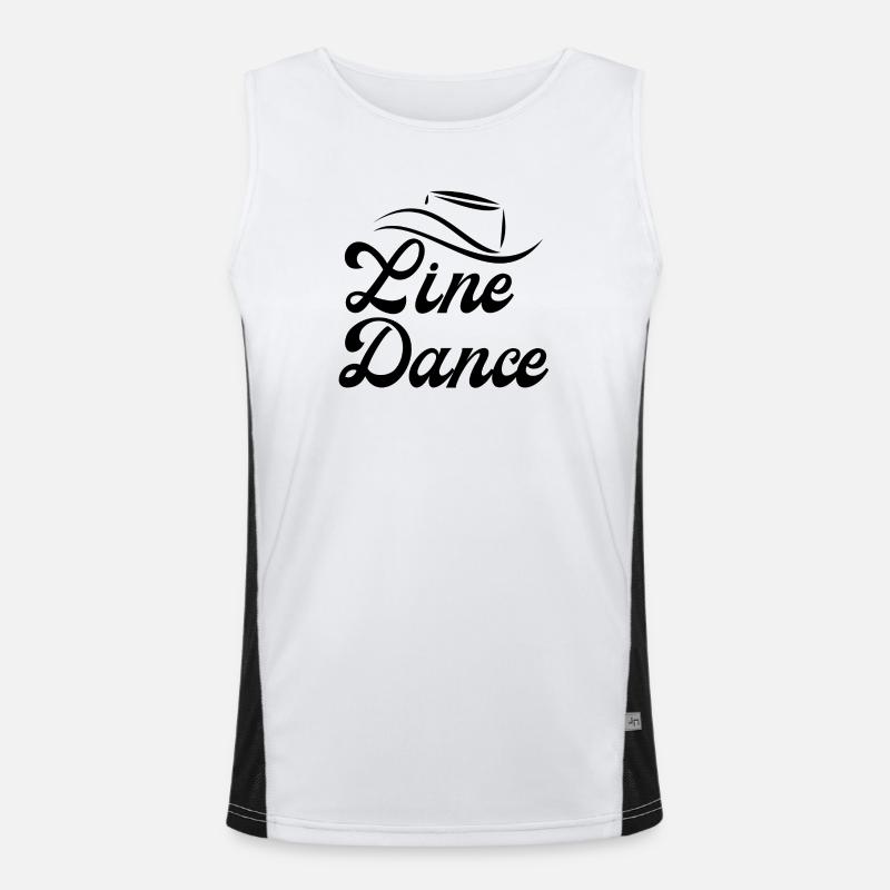 Idée cadeau pour Linedancer : Devise « Line Dance » Débardeur respirant contrasté Homme 