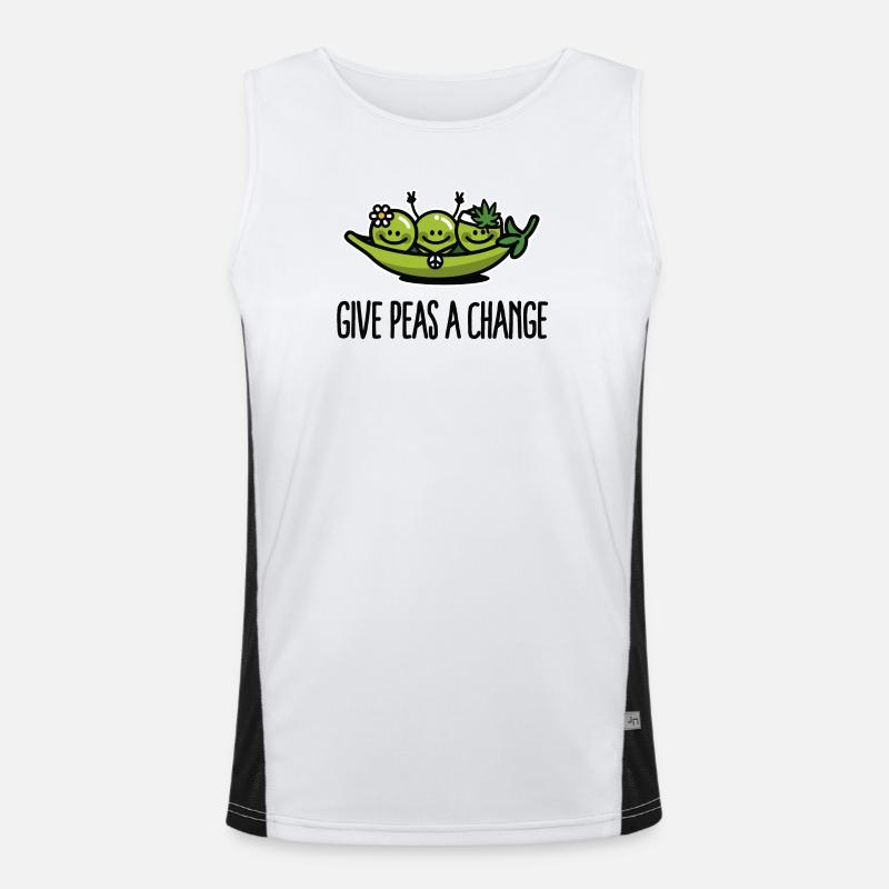 Give peas / peace a change hippies Men's Functional Contrast Tank Top 