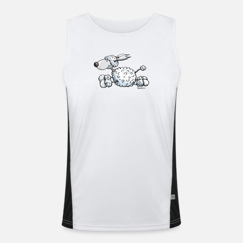 Pudel gibt Gas Funktionelles Kontrast-Tank Top für Männer 