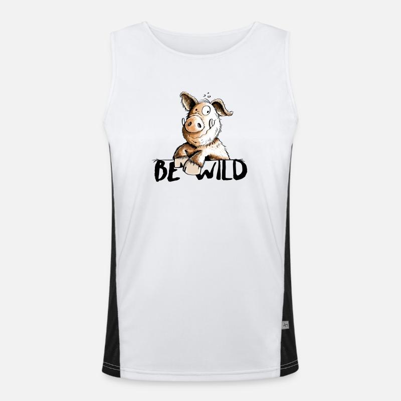 Be Wild Eber - Schwein - Keiler Funktionelles Kontrast-Tank Top für Männer 