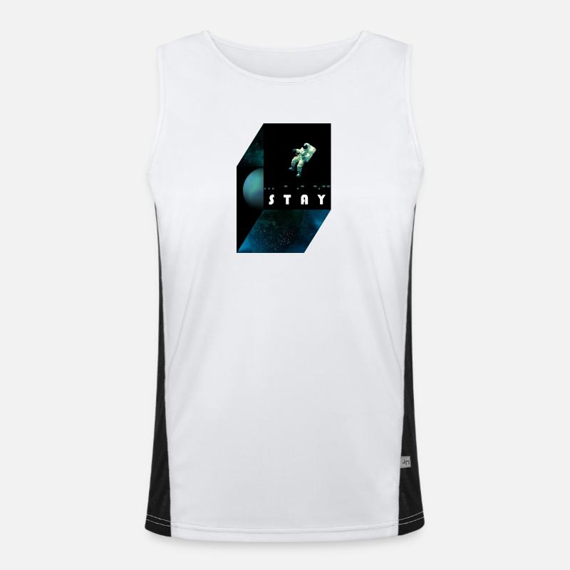 stay / morse code Funktionelles Kontrast-Tank Top für Männer 