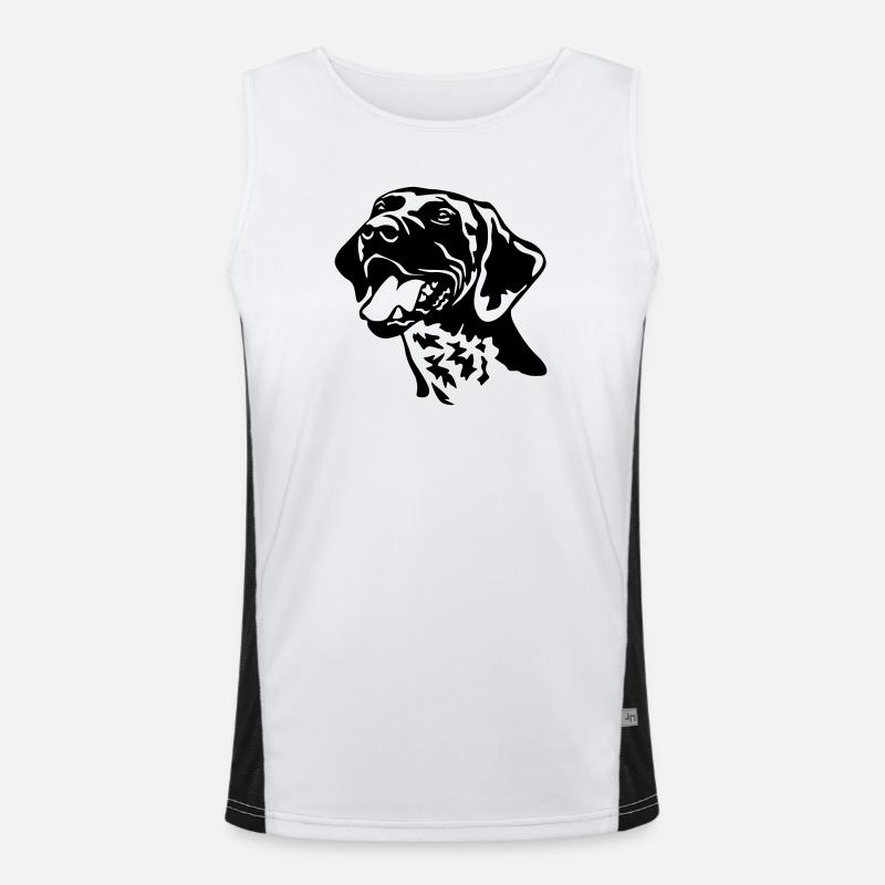 German shorthaired pointer head - Men's Functional Contrast Tank Top  - white/black
